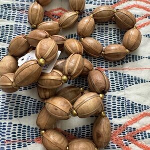 Vintage Natural Wood Beaded Napkin rings